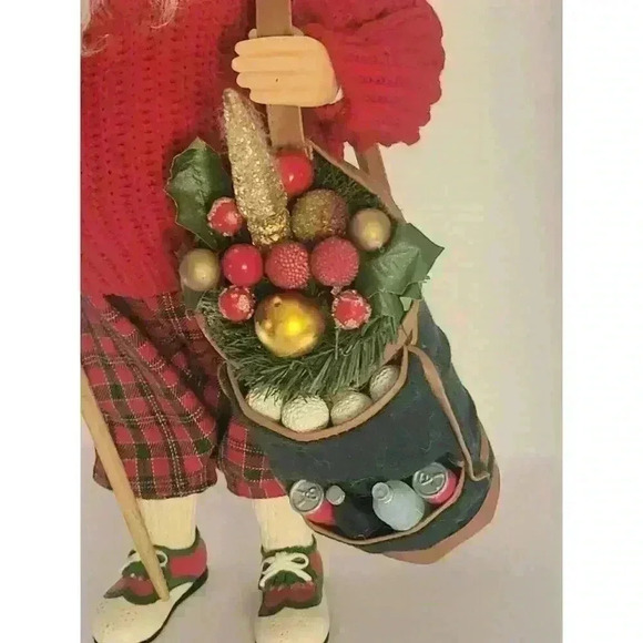 Vintage Golfing Santa Claus Figure Golf Bag Balls & 19th Hole Golf Flag XMAS - Picture 7 of 16